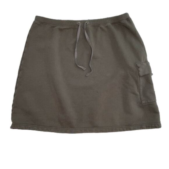 Sundance Mod-O-Doc Collboration mushroom Brown French Terry Mini Skirt Size L - Picture 1 of 7